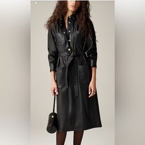 J Crew faux leather shirt dress